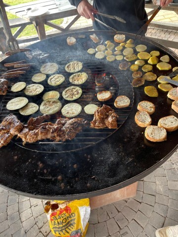 food on grill